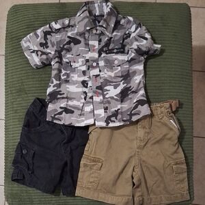 Camouflage Shirt and Shorts Set